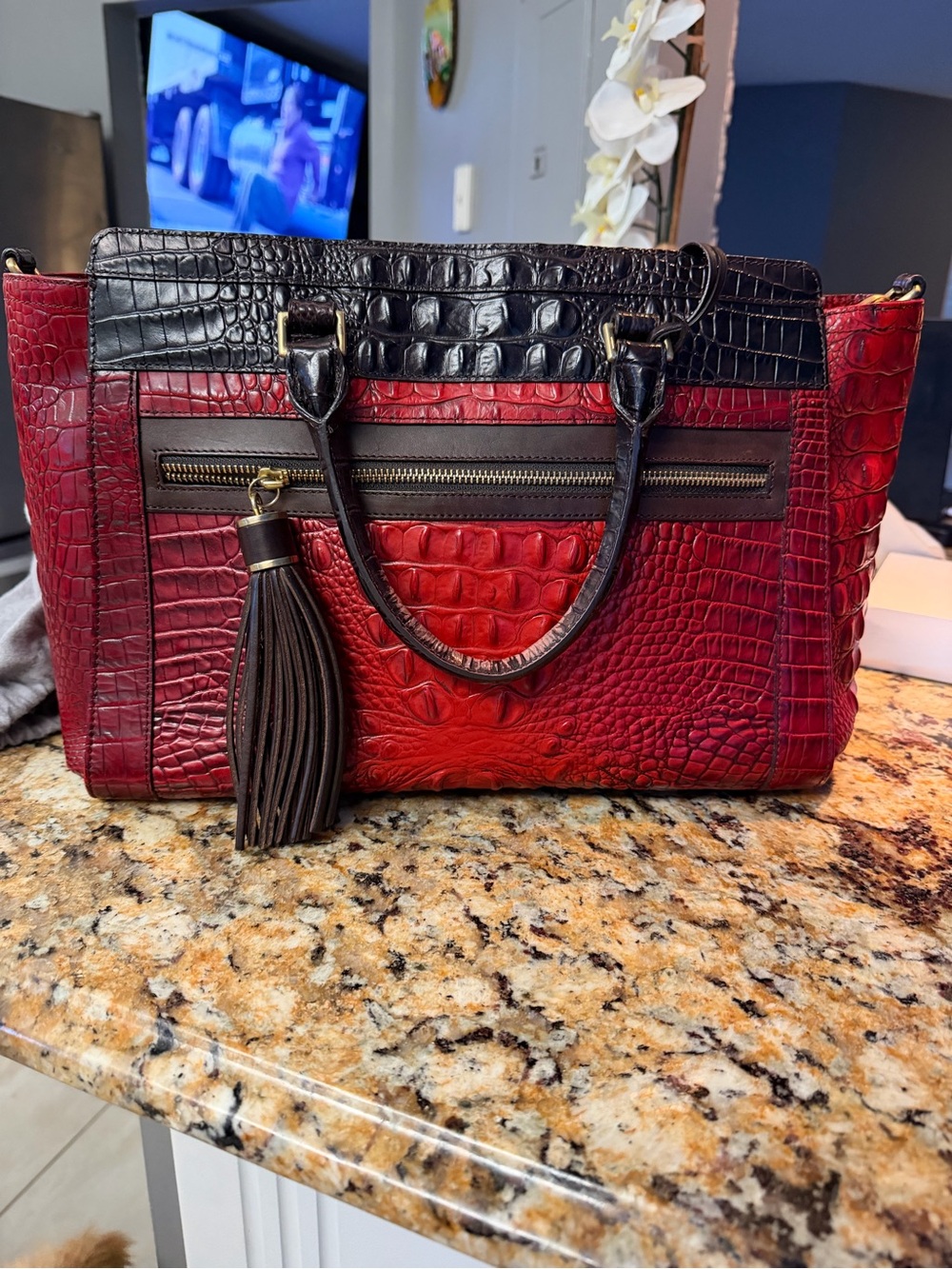 !!RARE!! VEUC Brahmin
Bernadette Tote black & red